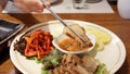 Korean food shooting image. Bossam close-up image.